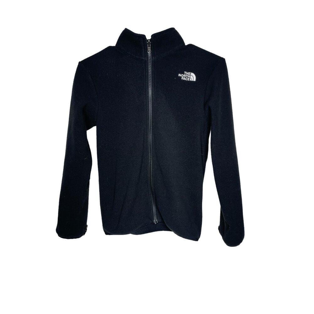 The North Face Jacket Boys M 10 12 Black Fleece Full Zip Mock Neck Youth